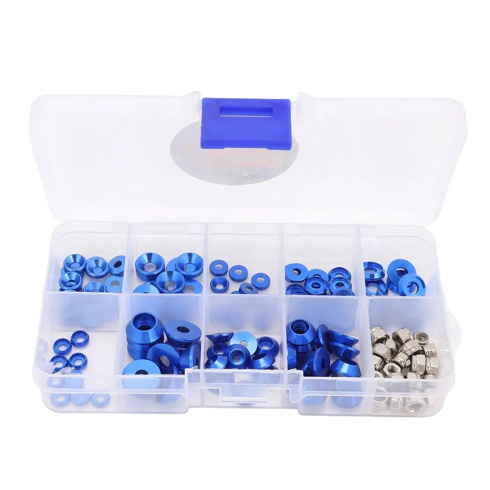 Durable Aluminum Alloy RC Screw Washer Kit M2.5/M3/M4 1/10 1/8 Scale RC Cars Screw Kit Cup Head Screw For RC Cars