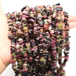 Natural Stones Color Tourmaline Irregular Beads Crystal Chips Gravel Drilled Holes Bead for Jewelry Making DIY Bracelet Necklace