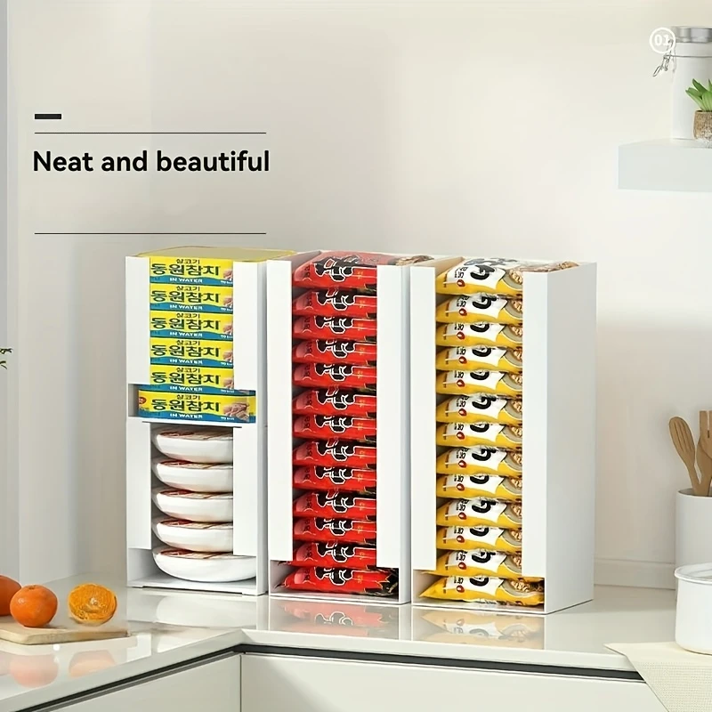 Koreanische Ramen-Aufbewahrungsbox, Küchenorganizer für Instantnudeln, Taschentücher und Gesichtsmasken, Multifunktionaler Tischorganizer
