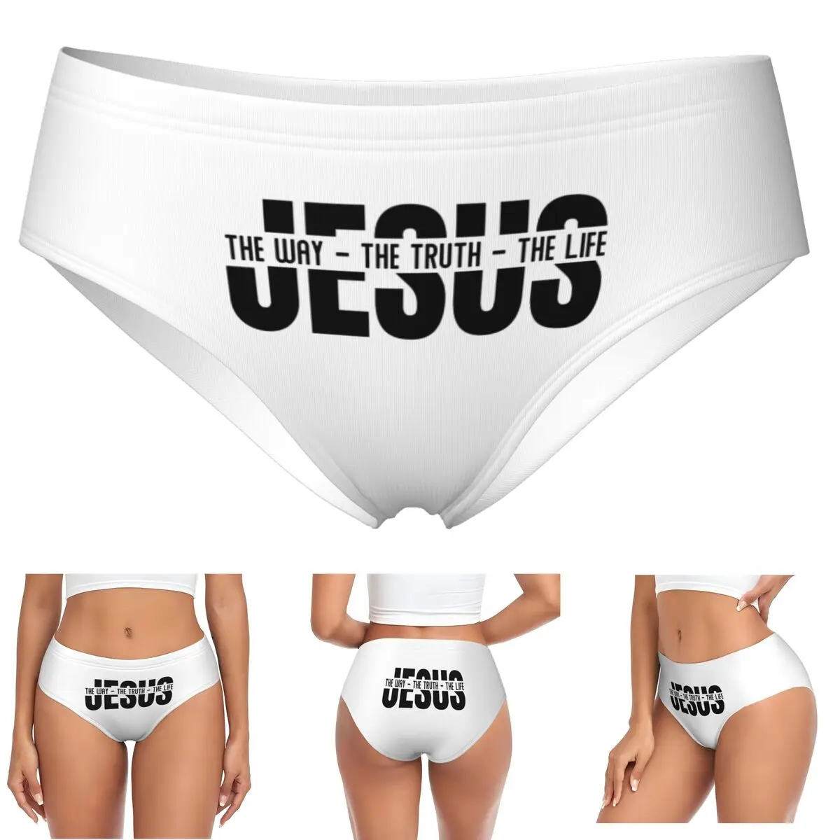 Jésus le chemin la vérité la vie religieuse foi chrétienne culottes slips femmes slips sous-vêtements respirant femme caleçon