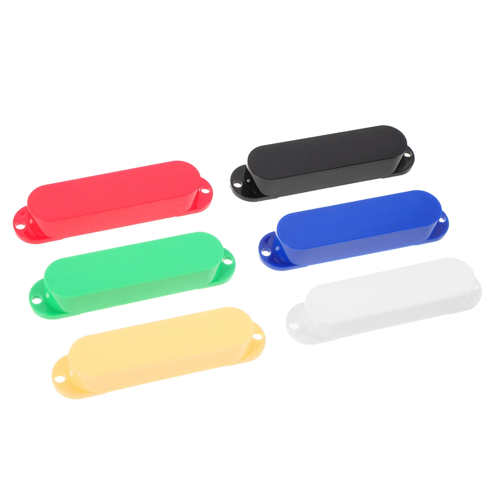 

6 Pcs Closed Guitar Protector Electric Double Pickup Cover Single Coil Pickups Covers Black Plastic Shield Rings