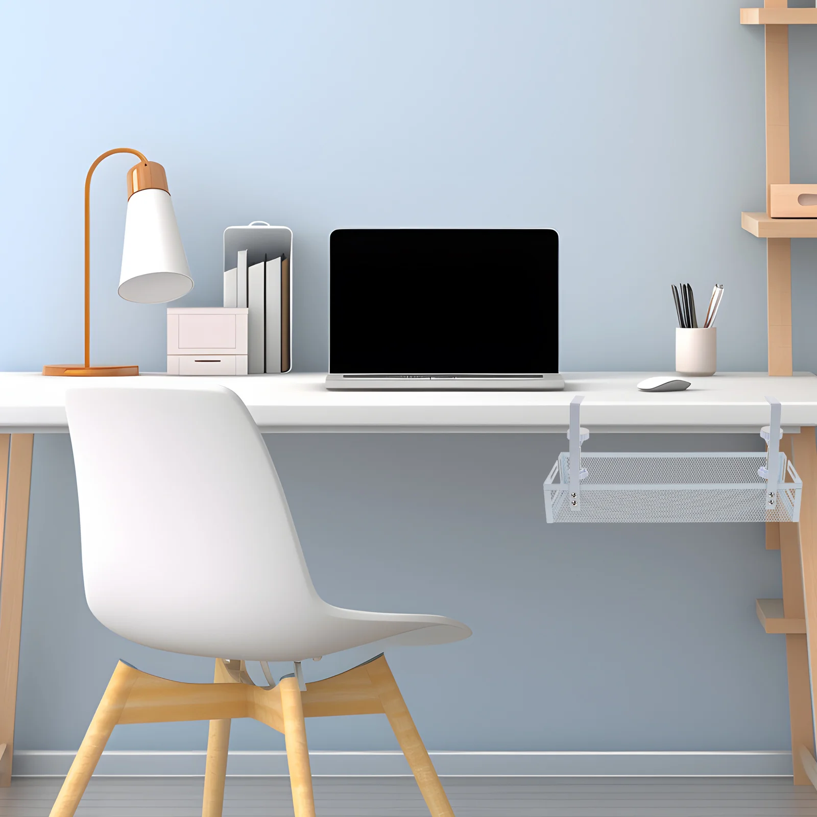 Bandeja de gerenciamento de cabos sob organizador de mesa para carregadores de fios e cabos Design de grade de malha com cabo de mesa de alta capacidade de carga