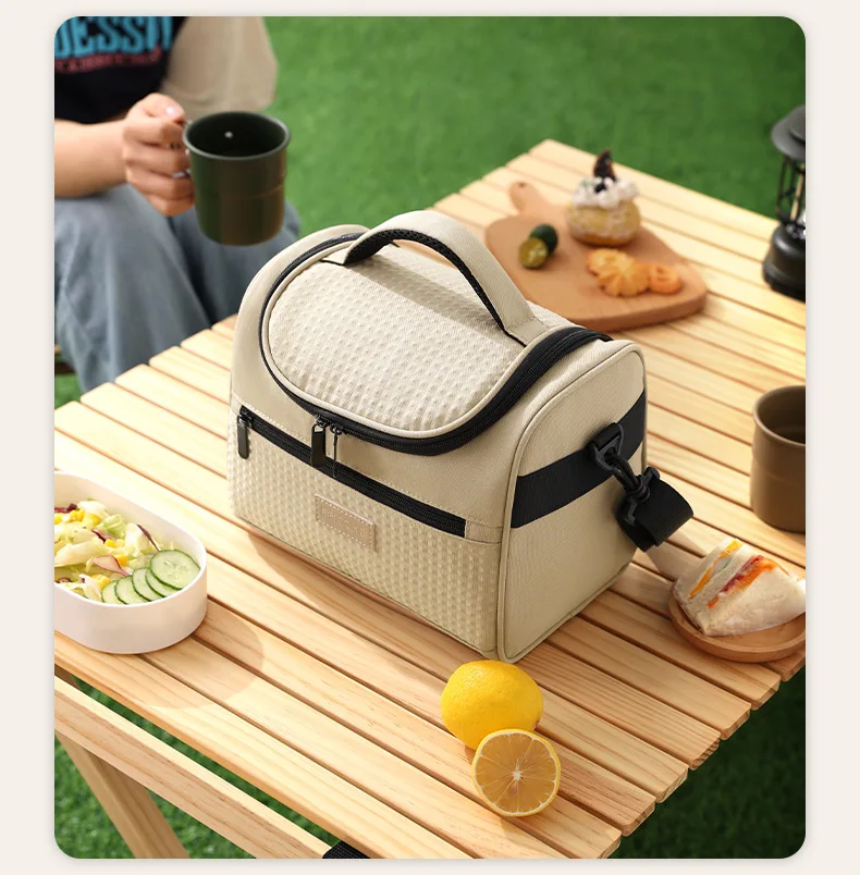 Neue Tragetasche, Kühler, Lunchtaschen, tragbar, für Picknick, Büro, Schule, Isoliertasche mit Schultergurt – Detail 27