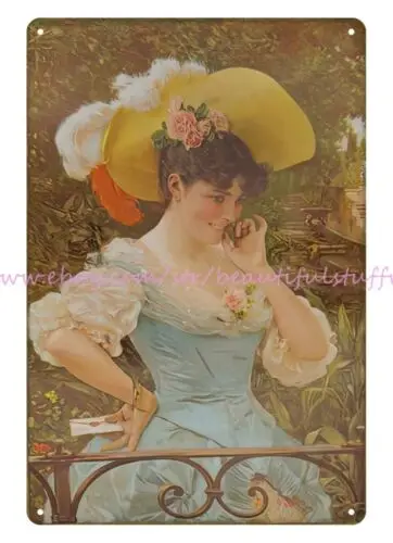 plaques 1915 Dolce Biglietto by Federigo Andreotti pretty woman metal tin sign