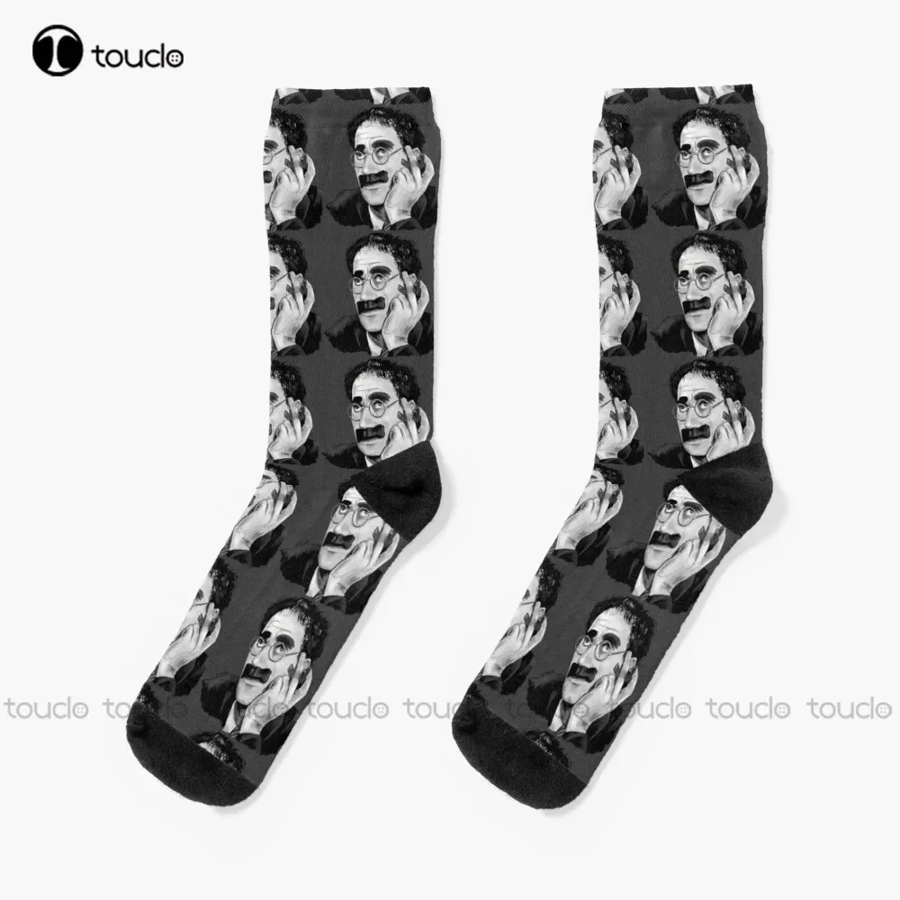 Groucho Marx Portrait Illustration By Burro Socks Cotton Socks For Men Cartoon Comfortable Best Girls Sports 360° Digital Print