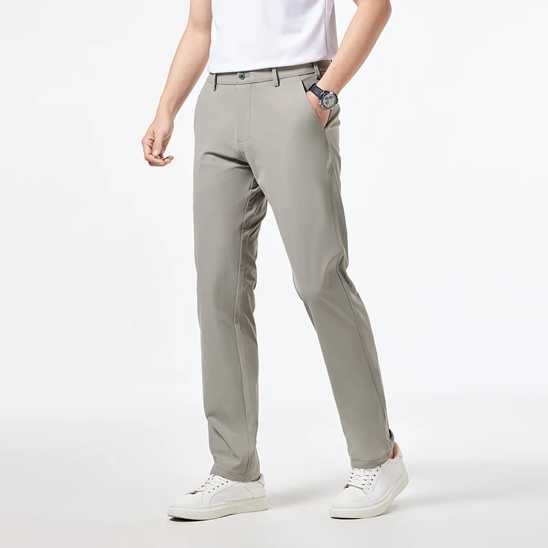 New Men'S Spring And Summer Non Fading Stylish Gentleman Business Trousers Breathable Versatile Casual Straight Leg Pants
