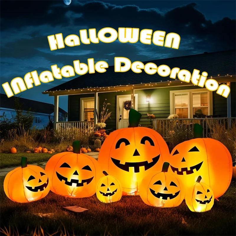 Halloween Festival aufblasbare Dekoration 8ft Kürbis Thriller Outdoor Garten aufgeblasen Modell mit LED-Lichtern Urlaub Party Dekor