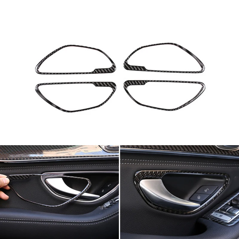 Настоящее углеродное волокно для Mercedes Benz C Class W205 GLC X253 2016 2017 2018, Стайлинг автомобиля, дверная ручка, рамка, накладка Настоящее углеродное волокно для Mercedes Benz C Class W205 GLC X253 2016 2017 2018, Стайлинг автомобиля, дверная ручка, рамка, накладка