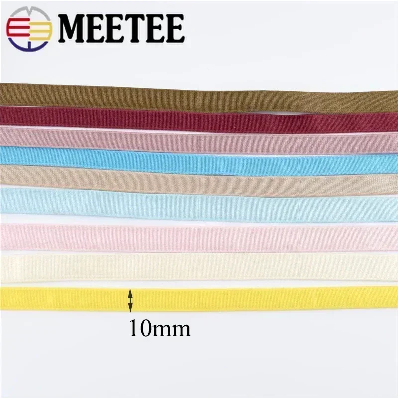 10M 10mm Nylon Elastic Band For Sewing Bra Shoulder Strap Rubber Bands Garment  Underwear Spring Webbing Tape DIY Accessories