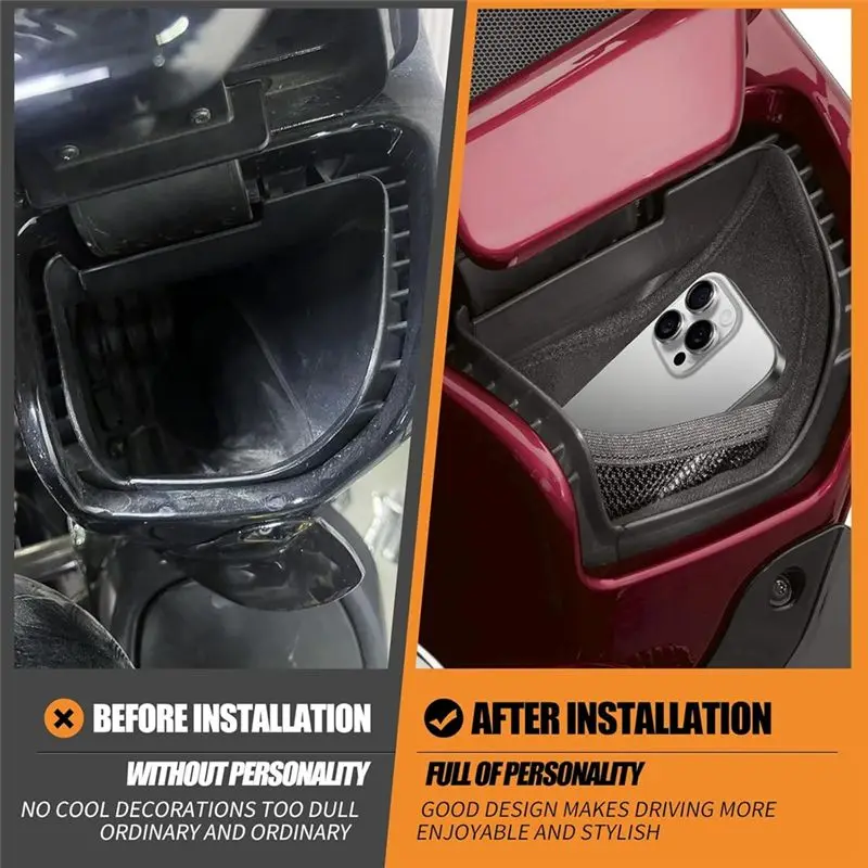 A13Z-Motorcycle Compartment Liners Kit Faring Glove Box Inner Storage Bag For Touring Road Glide FLTRX FLTRU FLTRK