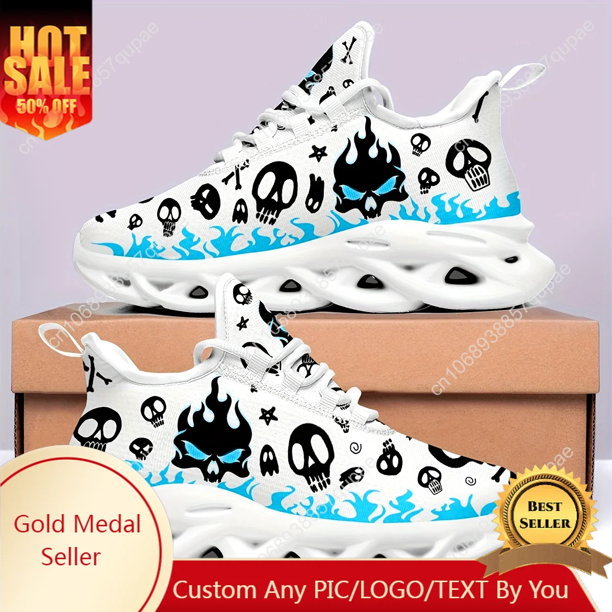 

Skull And Ghost Printed Sneakers Flats Sneakers Mens Womens Sports Running Shoes High Quality DIY Sneaker customization Shoe