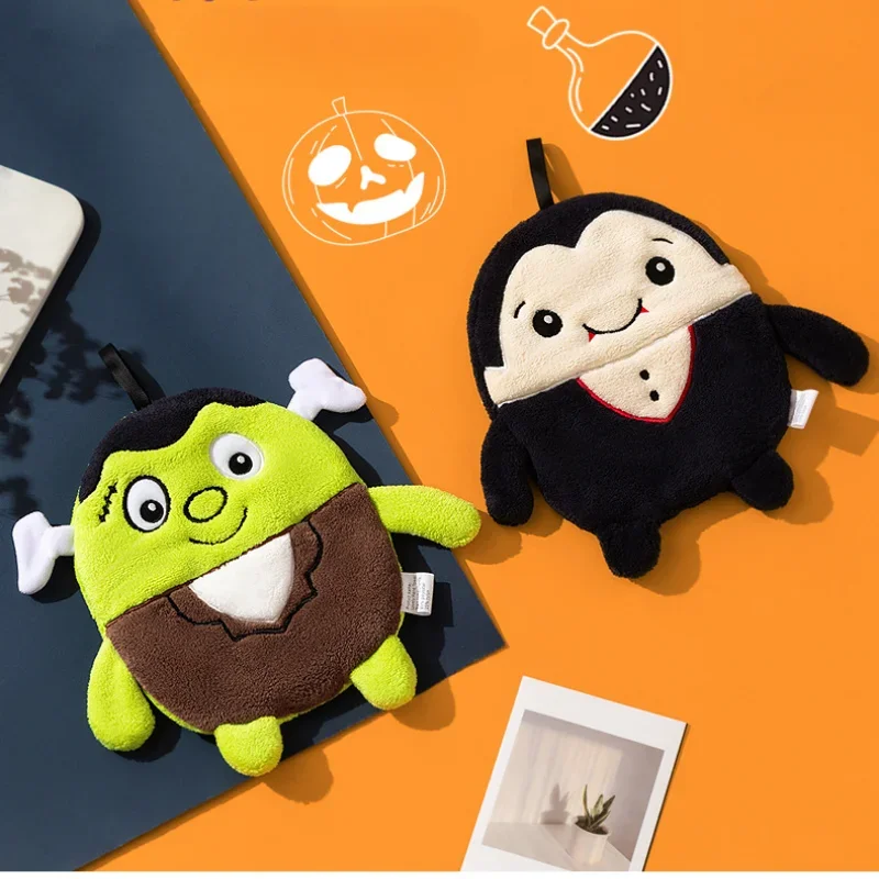 هالوين منشفة اليد فرانكنشتاين مصاص دماء الجمجمة الجمجمة اليقطين منشفة اليد التجفيف السريع سميكة معلقة منشفة اليد للأطفال البالغين