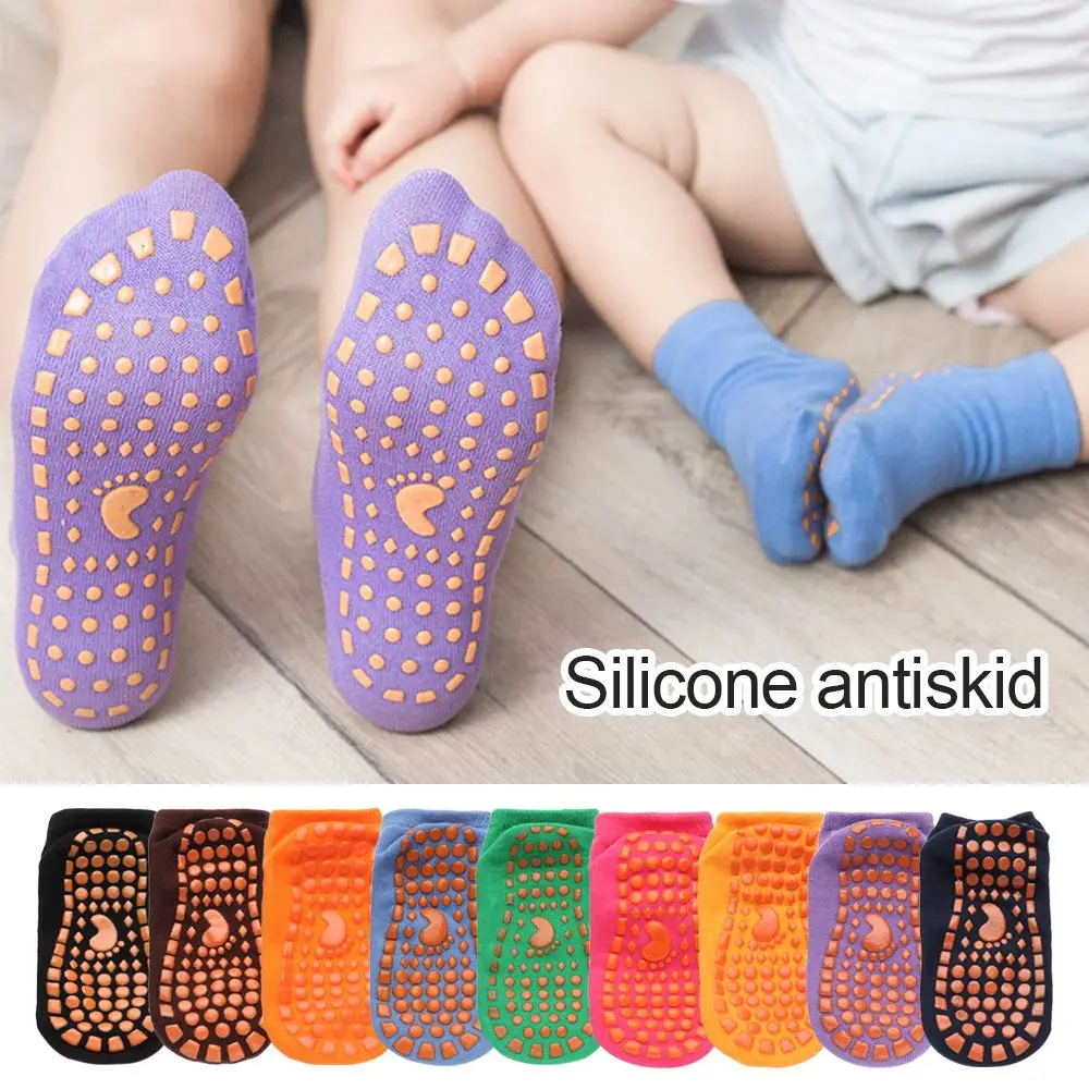 

1 Pair New Comfortable Wear Breathable Cotton Anti-Slip Sock Skid Floor Socks Kids Adults