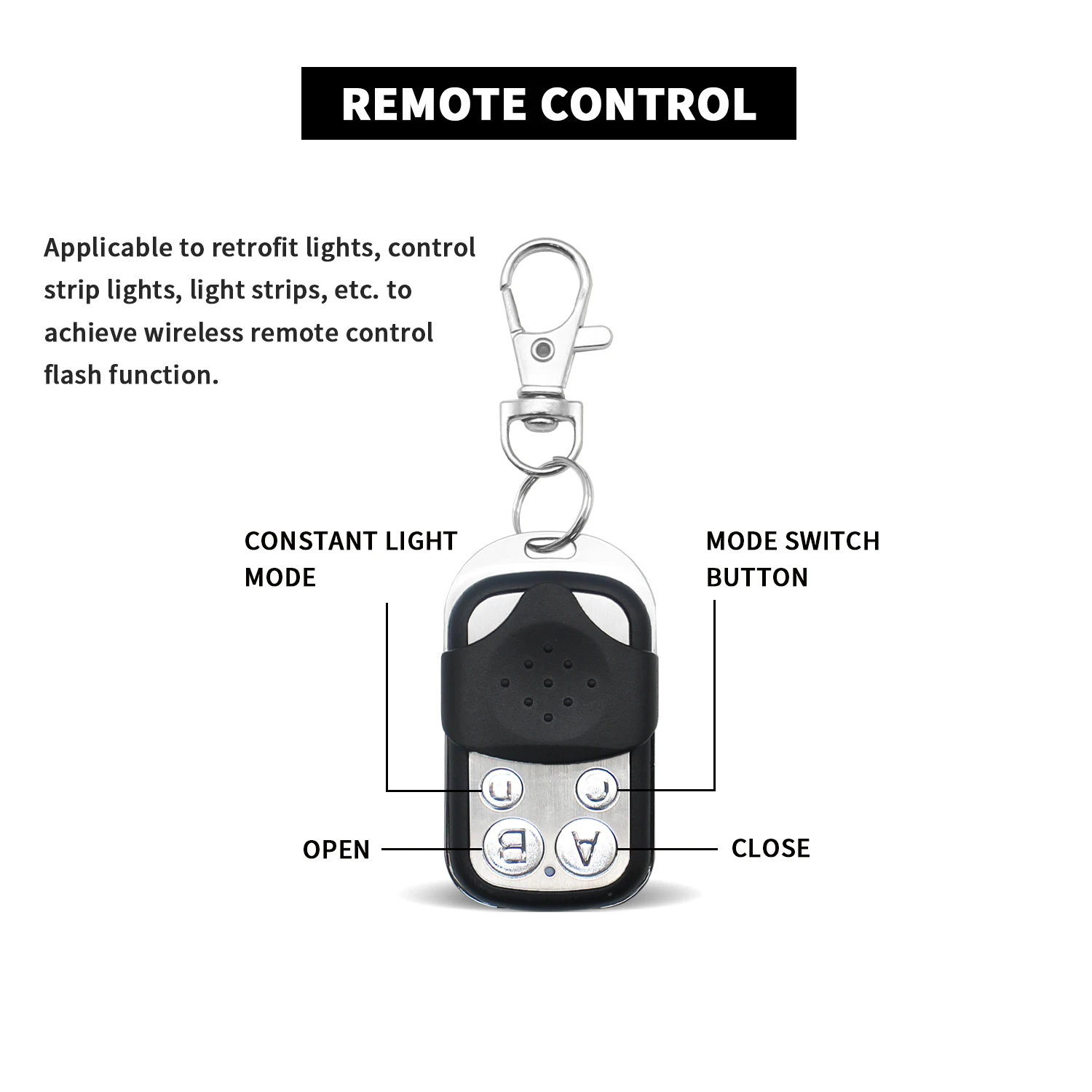 LED light strip 400W load harness wireless strobe wiring kit, on-off strobe RF remote switch, suitable for 12V car and truck wor view 4