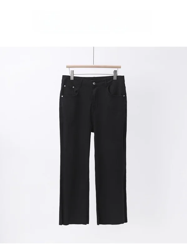 

plus Size Women's Skinny Jeans High Waist Cotton Stretch Straight Leg Black Pants Summer New Style Slimming Long Trousers