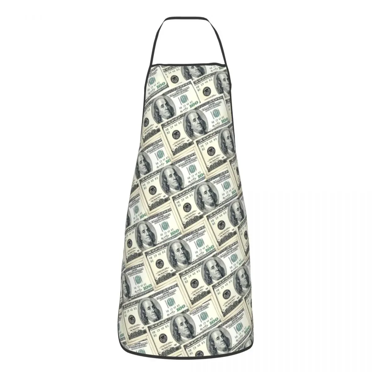 100 Dollar US Money Art Apron for Women Men Unisex Bib Banknotes Cash Stacks Kitchen Cooking Tablier Cuisine Chef Baking