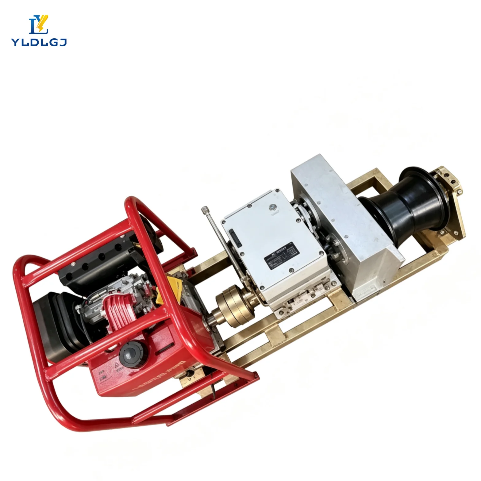 YILI 8T 80KN Hybrid Diesel Gas Capstan Winch High Speed Red Roll Cage Black Drum Mobile Cable Traction Puller Construction Unit