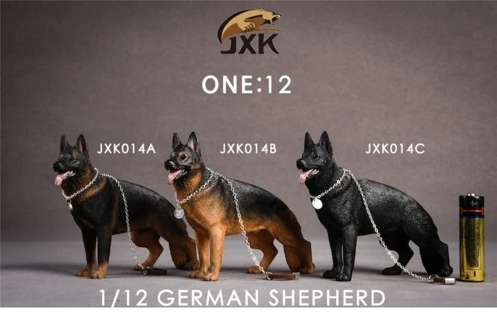 JxK 1:12 Scale German shepherd Dog Figure Pet Healing  Canidae Animal Collector Toy Resin Desktop Decoration Gift