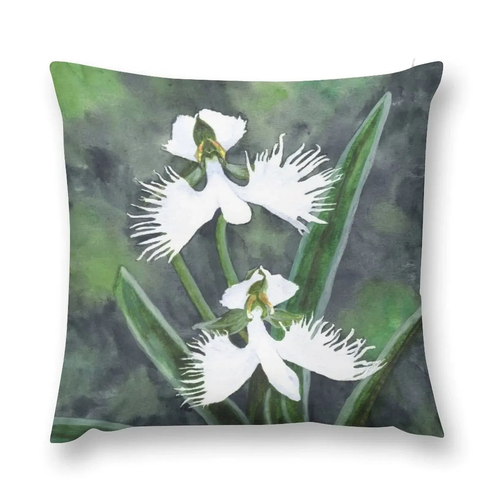 White egret orchid flowers (Habenaria Radiata) Throw Pillow Luxury Cushion Cover christmas pillow case pillow