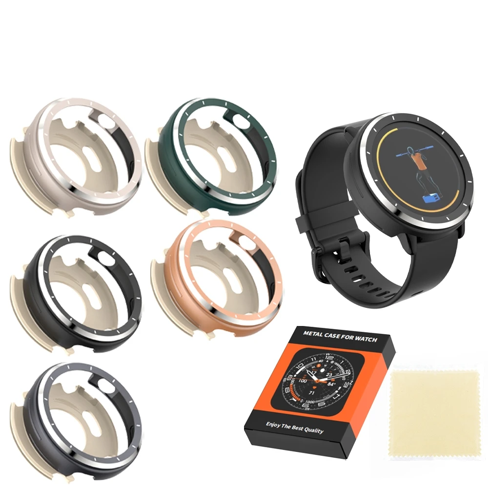

For Garmin Vivoactive 6/active 6 Smartwatch Metal Case Bezel Case Solid Color Replacement Hard Case