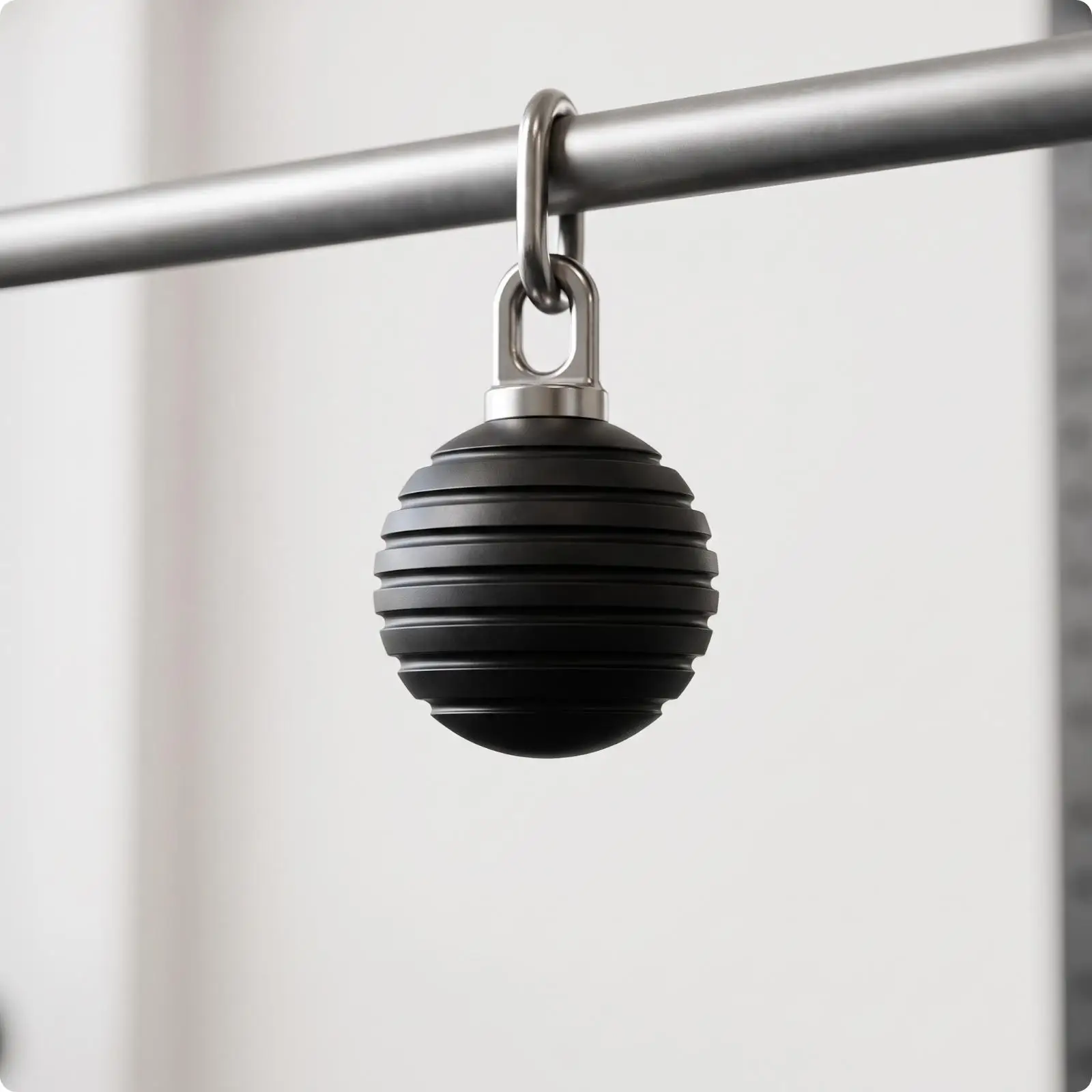 Grip Strength Trainer Ball with Mounting Loop for Gym Workout Wrist Forearm Rehabilitation Steel POM Durable