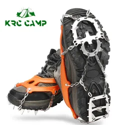 18 Teeth Ice Gripper Spike for Shoes Anti Slip Hiking Climbing Snow Spikes Crampons Cleats Chain Claws Grips Boots Cover