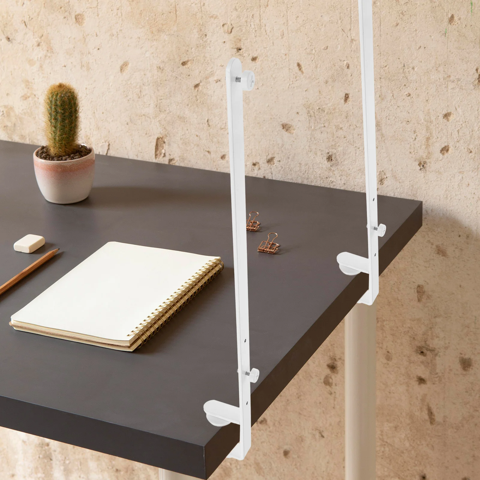 Supporto da tavolo regolabile da 2 pezzi Supporto per asta da tavolo regolabile in altezza bianco per pannelli forati Strumenti di stoccaggio a parete Organizzazione garage