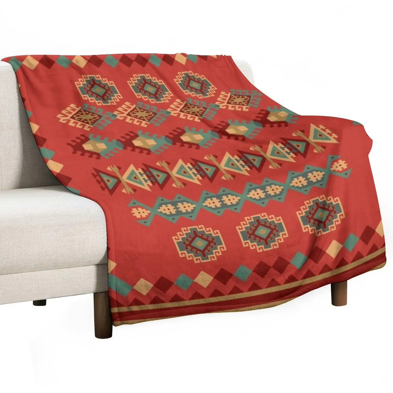 Navajo Pattern Tribal Ethnic Hand Drawn Throw Blanket Multi-Purpose Travel Luxury Designer Thermal valentine gift ideas Blankets