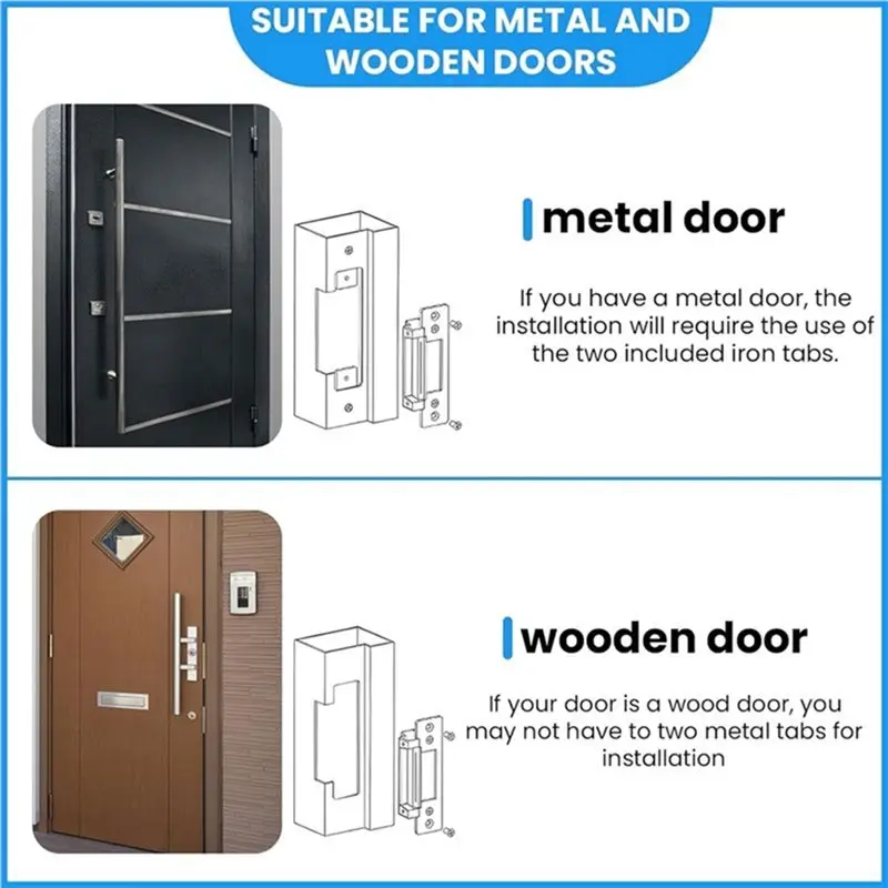 [NEW A09R!】 Electric Strike Door Lock Access Control Adjustable Narrow Type Unlock Mode Electric Lock Access Control System