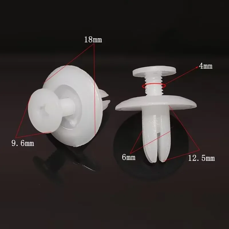Cars Bumper Fender Trunk Gray Beige White Plastic Rivet Universal 6mm Hole Expansion Screws Fastener Clip For All Auto