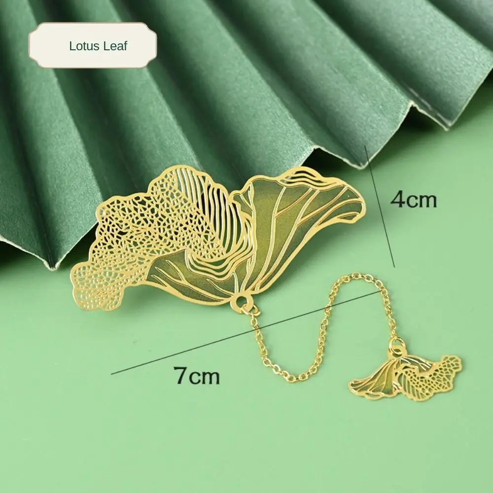 Valentine's Day Gift Pendant Metal Bookmark Lotus Leaf Roses Lotus Leaf Book Mark Maple Leaves Lotus Rose Bookmark Page Marker