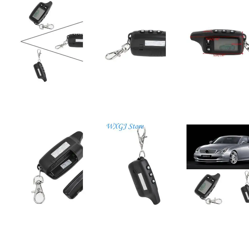 

37JE TW9010 LCD Remote Control for Key Keychain For Vehicle Security Car Alarm Sy