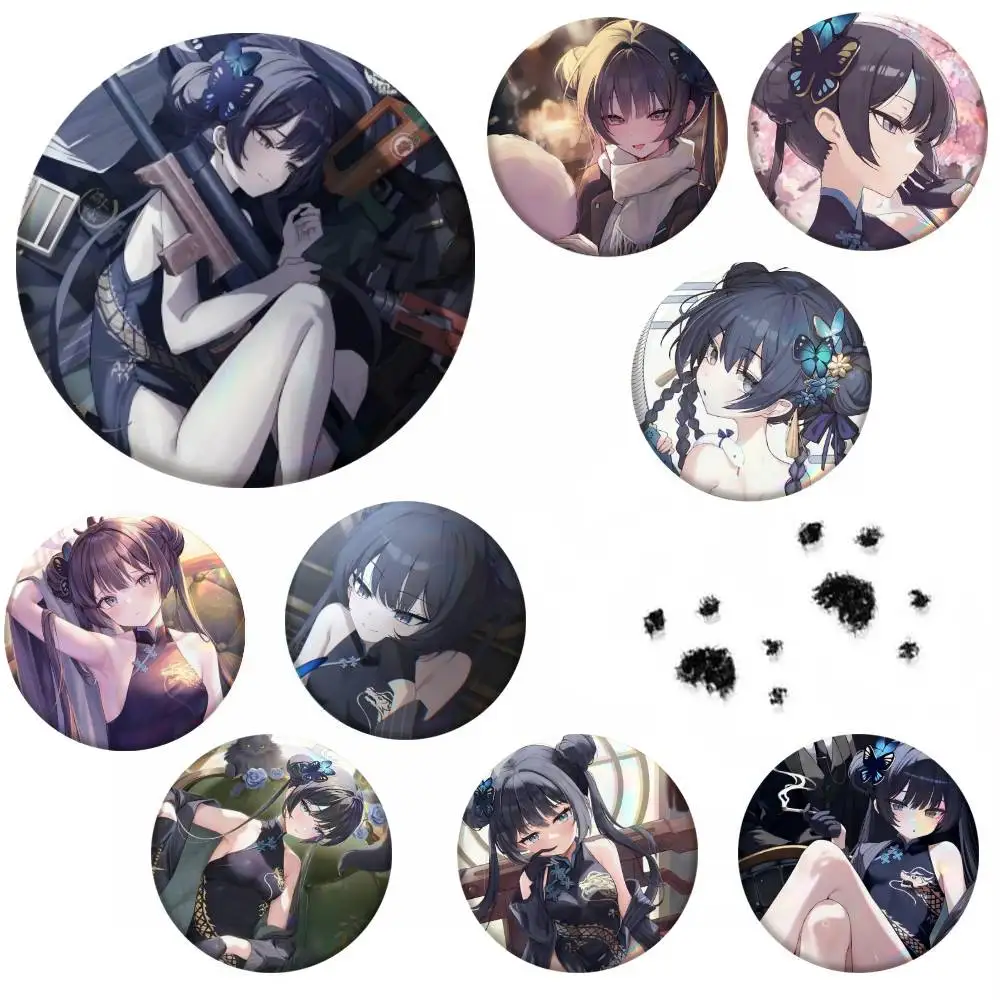 Ryuuge Kisaki Blue Archive Game Badge Tinplate Meme Round Brooch For Hat Bag Creative Lapel Jewelry Accessories Gifts