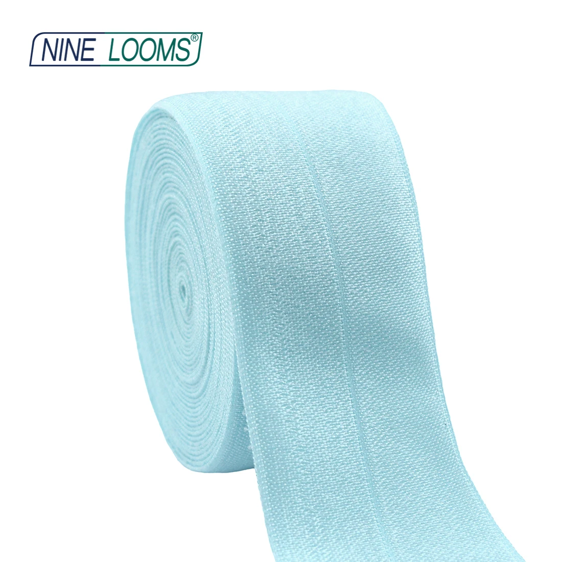 Imagem -05 - Nove Loms-brilhante Dobre Elásticos Spandex Band Tecido Webbing Roupa Interior Vestido Costura Trim 11 40 mm 50 Yard por Spool