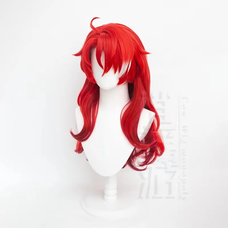 Argenti Cosplay Wig Game Honkai: Star Rail 70CM Red White Heat-resistant Synthetic Hair Halloween Argenti Cosplay Wigs+wig Cap