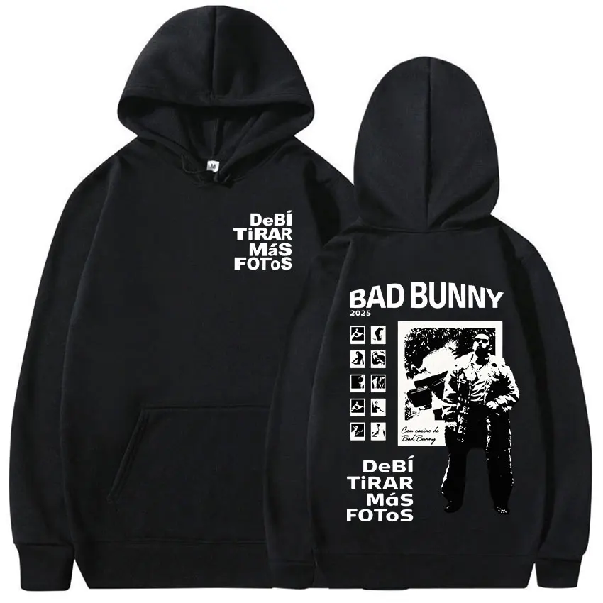 Rapper Bad Bunny Tour Debi Tirar Mas Fotos DTMF Merch Hoodie Herren Y2K Fashion Oversized Herbst/Winter Langarm-Sweatshirt
