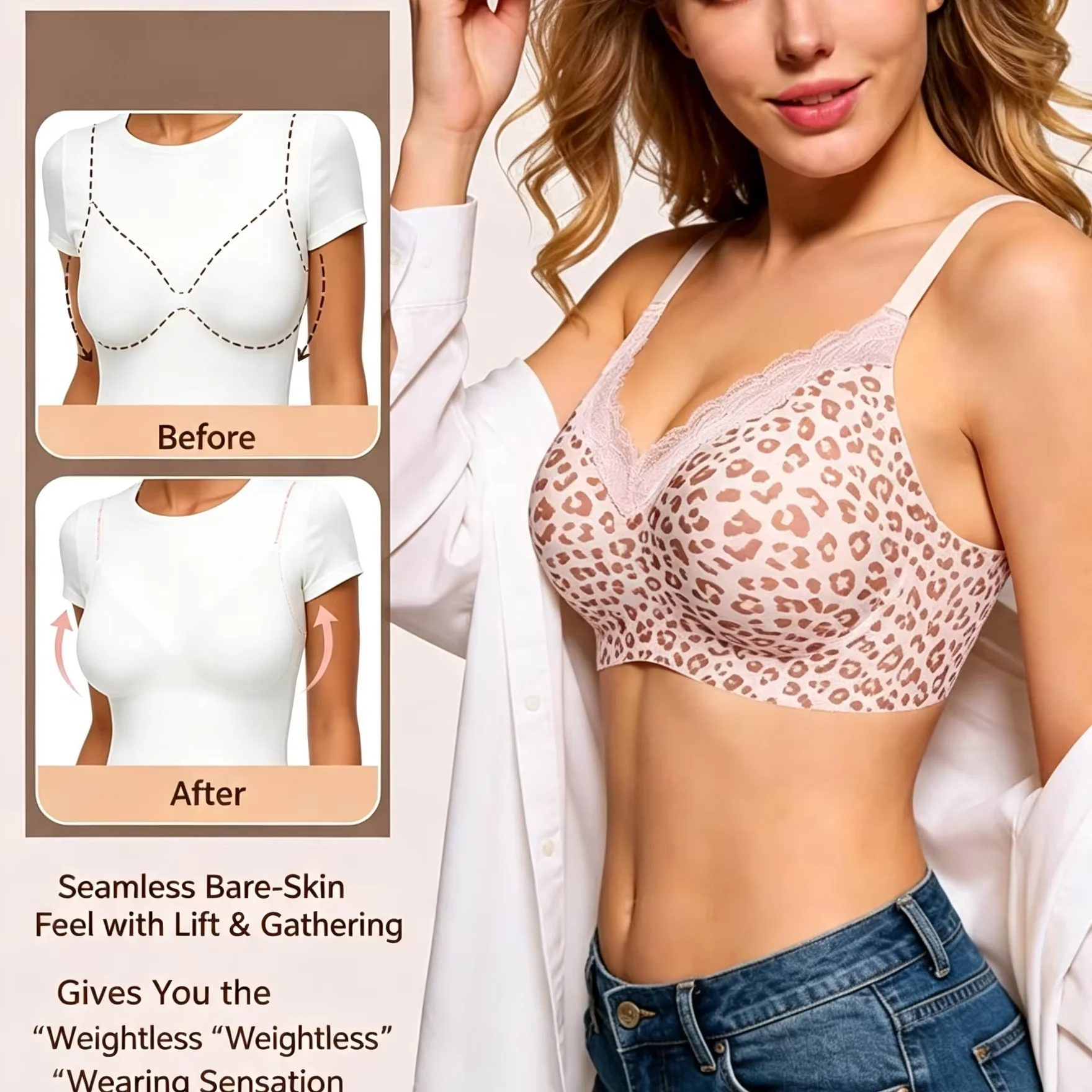 Bra Wanita Motif Leopard Tanpa - Full Coverage Bra ulasan dan harga