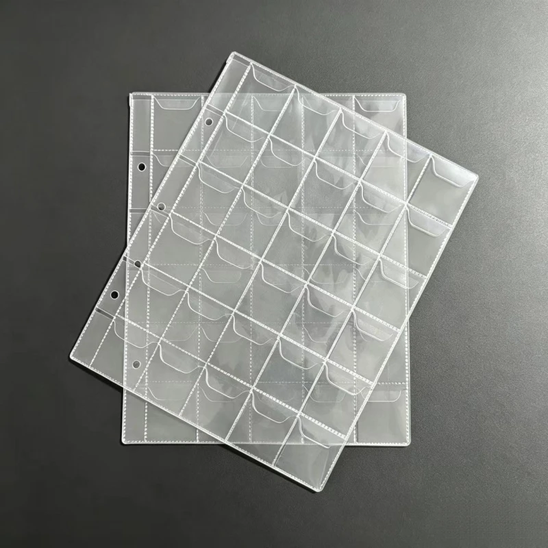 150 Pockets Total Clear PVC Coin Album Pages, Transparent Coin Sleeves for Coin, Stamp & Collectible Storage Supplies