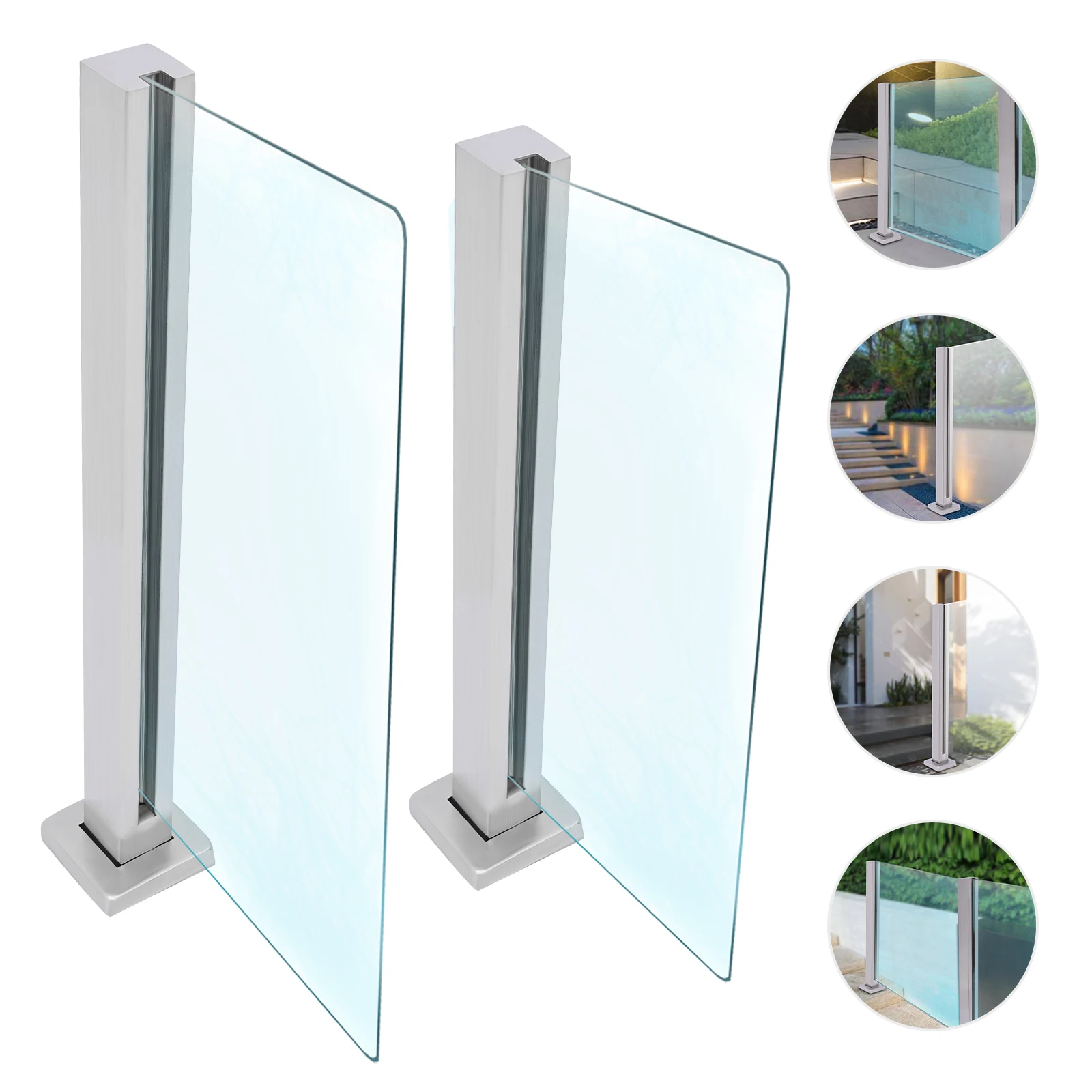 Stainless Steel Balustrade for Balustrade Balcony Deck Stairs, Cannot Add Handrail Version(25.6‘’/ 65cm，35.8”/91cm, End Post)