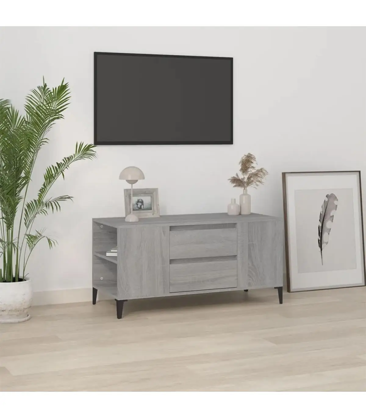 TV furniture TV furniture plywood gray Sonoma 102x44,5x50 cm