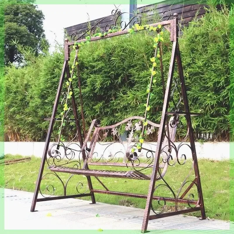 Metal Terrace Loungers Patio Swings Hammock Shaking Retro Garden Patio Swings Hanging Chair Outdoor Furniture Schommel LLOS