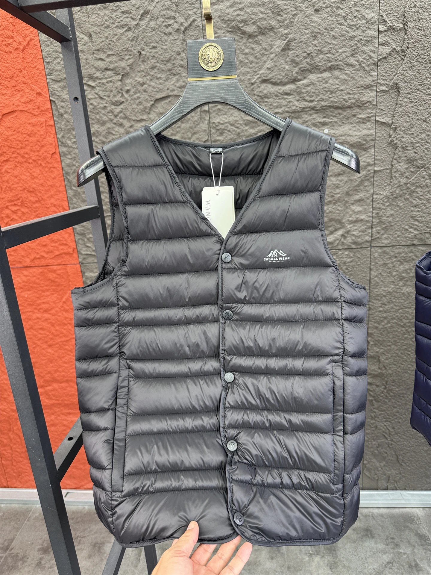 

Svip Faionable Comfortable Men's Cotton Vest Casual Warm Pure Color Stitched Autumn Winter Outerwear Stand Fit V-Ne