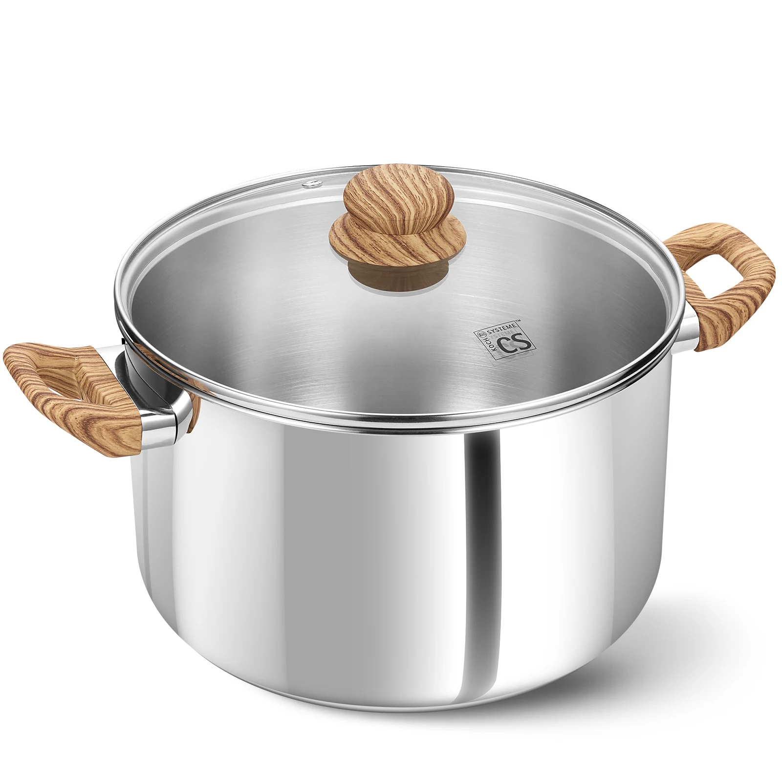 

KOCH SYSTEME CS Stainless Steel Pot - 6 Quart Induction Stainless Steel Stock Pot with Lid for Pasta, Soup, Spaghetti