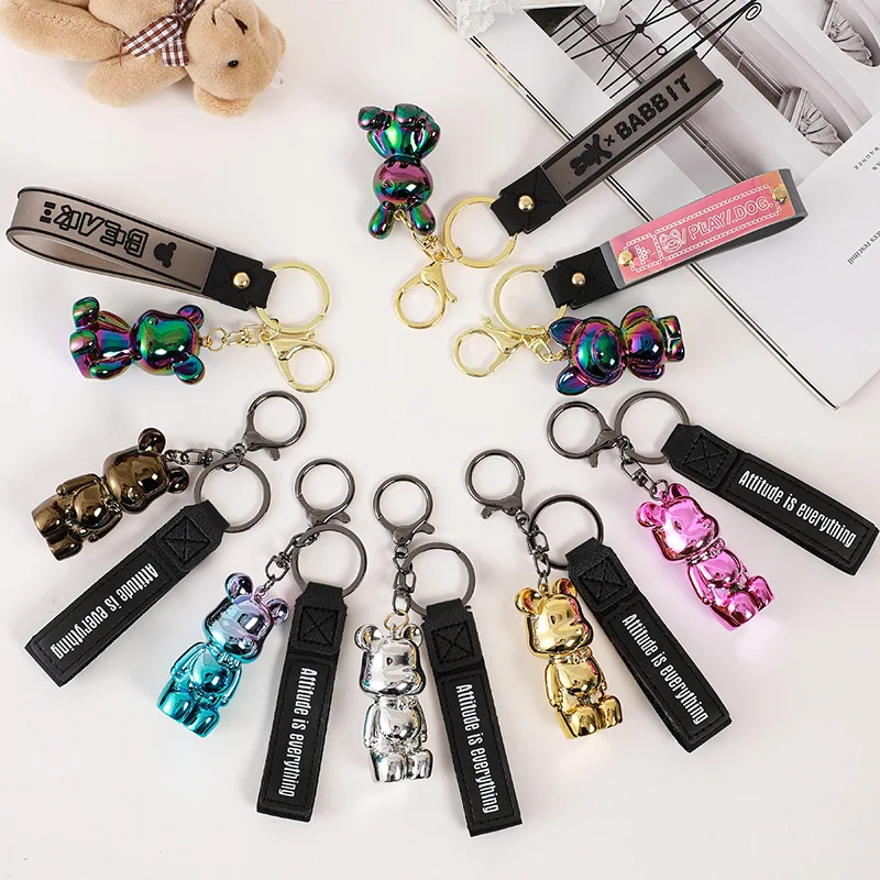 قلادة سلسلة مفاتيح من الراتنج الكرتوني من مينسو، هدية صغيرة لطيفة ثلاثية الأبعاد، زخرفة سلسلة المفاتيح