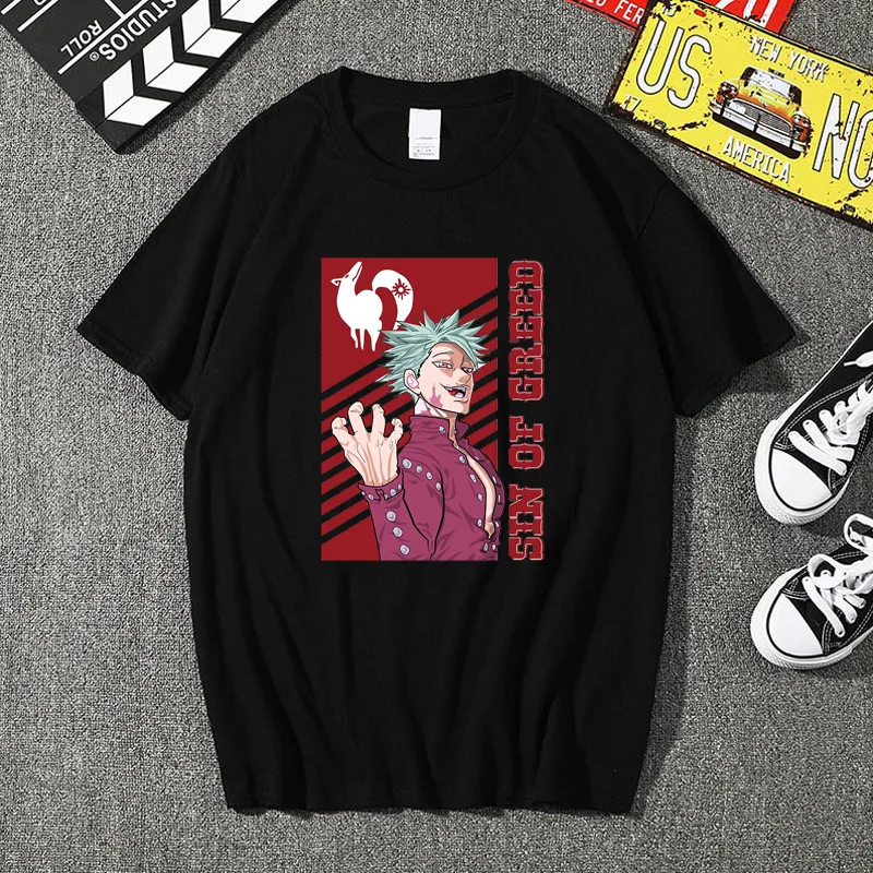 Anime Fox's Sin of Greed Printed T-Shirt Men's and Women's Fox's Sin of Greed Harajuku T-Shirt Top