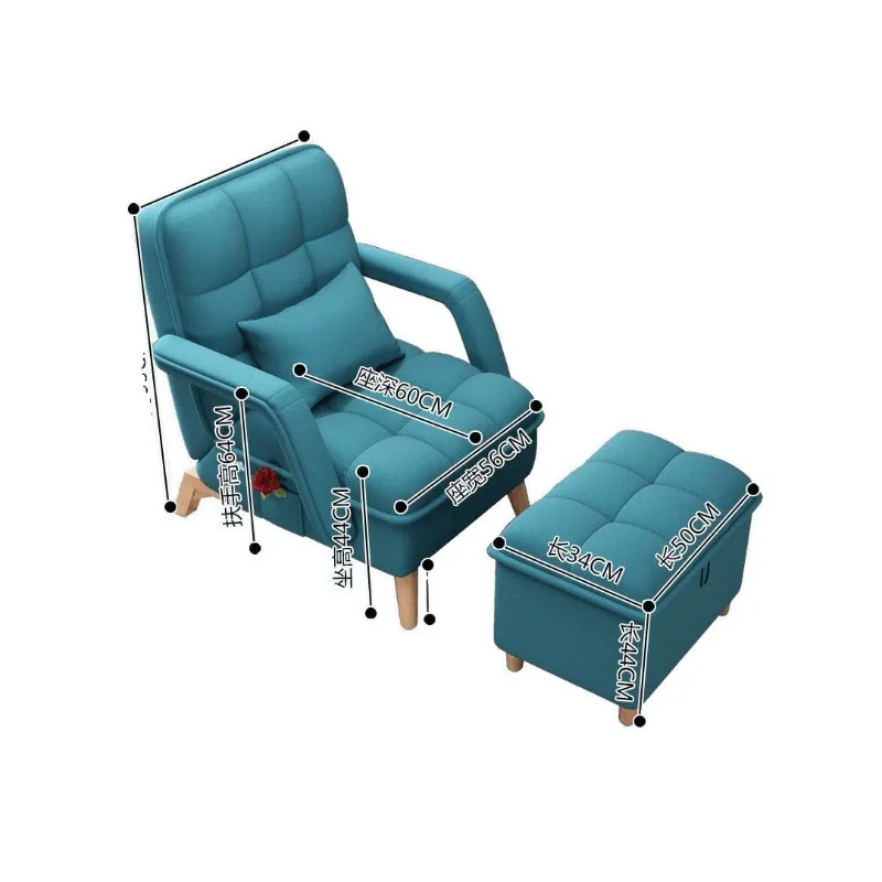 

Lazy single sofa reclining sleeping office dormitory bedroom living room balcony back chair lunch break folding