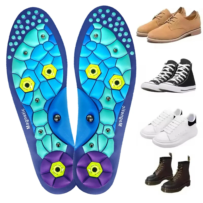 1 زوج العلاج بالابر العلاج المغناطيسي النعال التخسيس تنفس احذية الجري وسادة قدم الرعاية الصحية قوس دعم الرياضة النعال