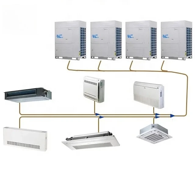 Cassetta Soffitto Canalizzato Vrf Split Fan Coil Unit 5 CV Dispositivo di raffreddamento CC nascosto Pompa di calore Condizionatore d'aria centrale inverso