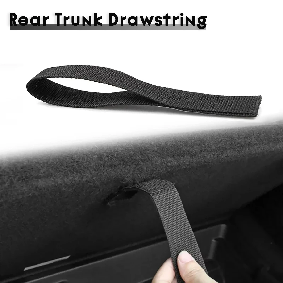 Rear Trunk Drawstring for Tesla Model Y 2021/2024 Open Trunk Lid Handle Pull Strap Car Storage Accessories Gadgets