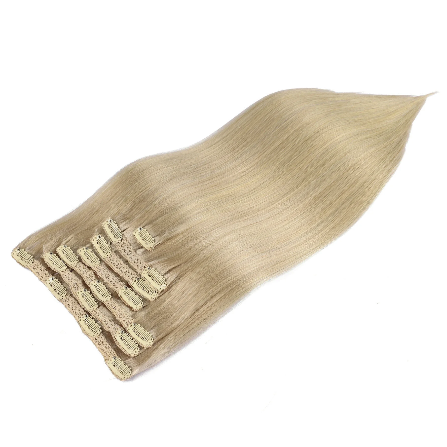 

Natural Black Straight PU Clip-In Hair Extensions 100% Human Hair 100g/Set 7 Seamless Invisible Wefts for Women